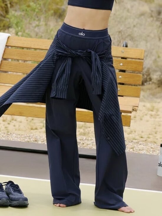 ALO Yoga Pants - Alo Yoga Navy Blue Casual Pants💙Athleisure Office Travel Daily🥟Regular